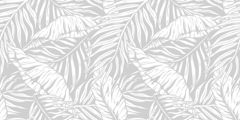 Tropical exotic leaves or plant seamless pattern for summer background and beach wallpaper