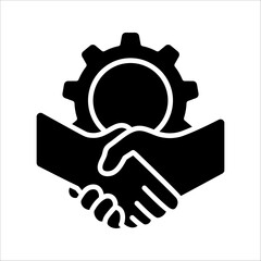 icon handshake. contract of the transaction. successful agreement. vector illustration on white background