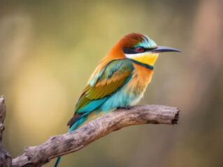 Obraz premium Closeup shot of a beautiful bee-eater bird