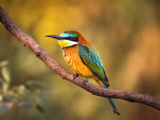 Fototapeta premium Closeup shot of a beautiful bee-eater bird