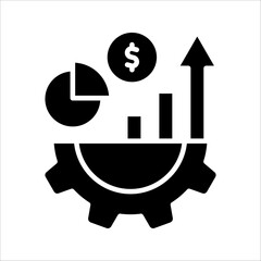 Profit growth icon, income increase graph chart icon, vector illustration on white background