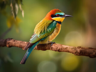 Closeup shot of a beautiful bee-eater bird