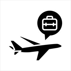 Business Trip icon, Suitcase and Airplane, Business Travel Icon for Web and Mobile App, vector illustration on white background