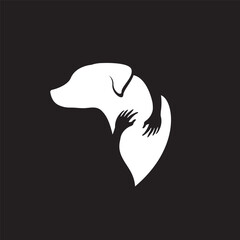 pet care logo vector icon on black background  illustration