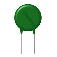 Green Varistor, Electric Power Surge Protector, MOV [Metal Oxide Varistor], vector illustration.