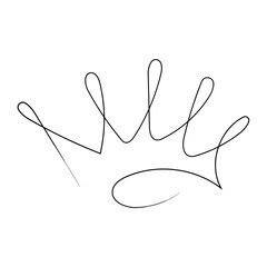 Royal crown, queen or princess diaden, tiara head, King in doodle style, hand drawn line isolated on white background © Alyona
