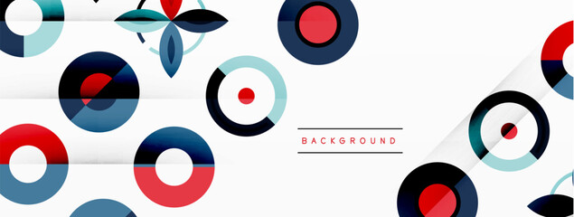 Obraz premium Vibrant and eye-catching vector background featuring a grid of colorful circles arranged in a patterned composition, perfect for modern and trendy designs