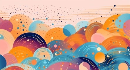 Obraz premium modern illustration circle background shape abstract art template element graphic design. Generative AI.
