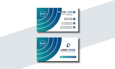 Professional and modern business card design template. Creative presentation card with company logo. Visiting card for business and personal use. Vector illustration design