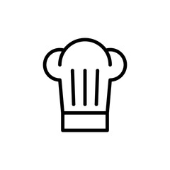 Chef hat line icon. Simple outline Toque icon isolated on white background. Toque, chef, cook, table, restaurant concept.