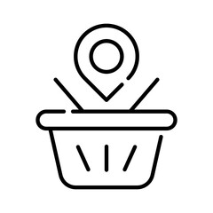 market places location thin line outline Icon button