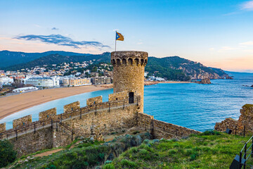 Fototapeta premium Tossa de Mar, Catalunya, Spain - January 7, 2022: Old Town Walls