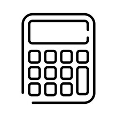 calculator thin line outline Icon button