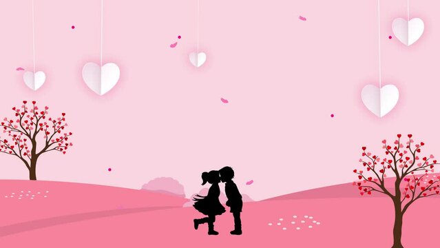 Happy valentine's day scene motion seamless loop background