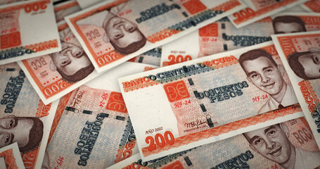 Fototapeta na wymiar Cuba Peso note money printing concept 3d illustration