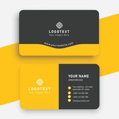 Modern business card template with black and yellow