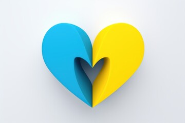 A heart with the colors of the flag of ukraine Generative AI