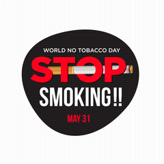 world no tobacco day banner vector illustration