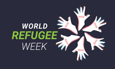 World Refugee week. background, banner, card, poster, template. Vector illustration.