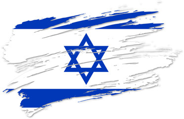 israel flag on paint brush shape