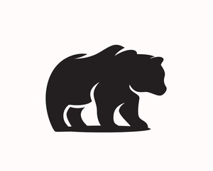 silhouette stand bear black white logo symbol design template illustration inspiration