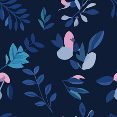 Abstract Trendy Exotic Jungle Plants Pattern features sharp textures, perfect for backgrounds, posters, cards, textiles, wallpaper templates, pillows, dresses, shirts, and sheets © Twin