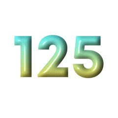 3D number yellow tosca gradient color png