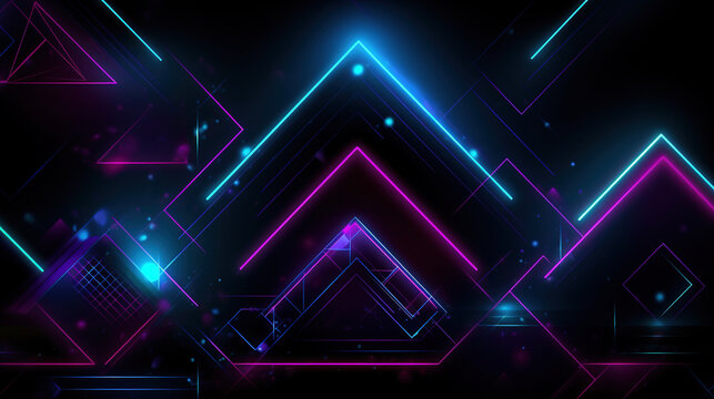 Abstract 3d neon background. AI