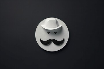 father's day card or banner template with dad symbol made from hat and mustache. Father's Day greetings and gifts in flat style. Generative AI