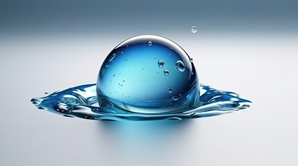 Blue water drop icon. Nature waves and splashes isolated on white background. Generative AI