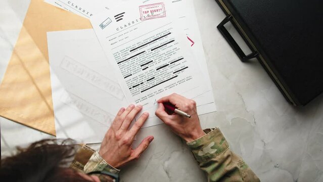 Top Secret Documents On Table