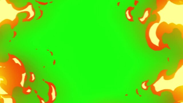art illustration video background graphic motion animation 4k quality footage design concept of fire cartoon pop with green screen