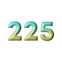 3D number yellow tosca gradient color png