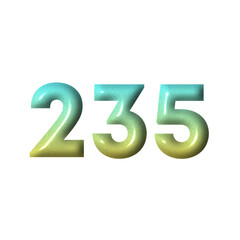 3D number yellow tosca gradient color png