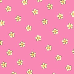 seamless pattern with flowers pink