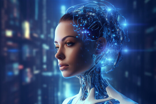 Artificial intelligence (AI) robot, showcasing the advanced technologies that will shape the future of humanity. Ai generated