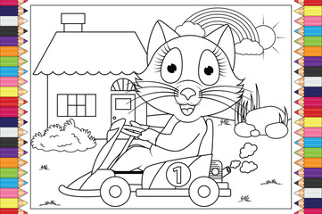 coloring animal cartoon for kids