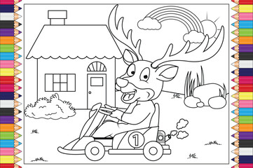 coloring animal cartoon for kids