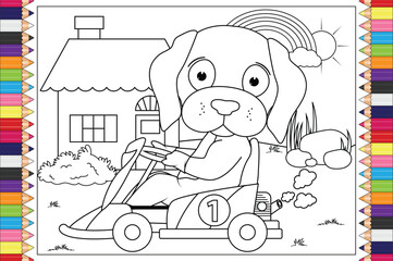 coloring animal cartoon for kids