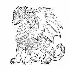 Fototapeta premium a drawing of a dragon with intricate designs