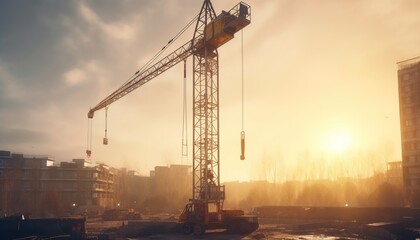 Obraz premium a mobile crane on a construction site