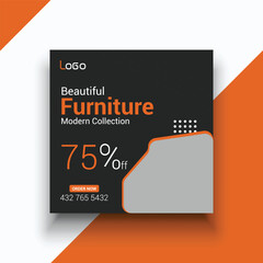 Furniture sale social media instagram post template