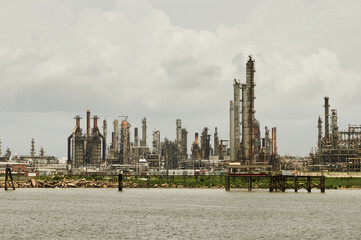 Oil refinery along Mississippi river, New Orleans, Louisiana
