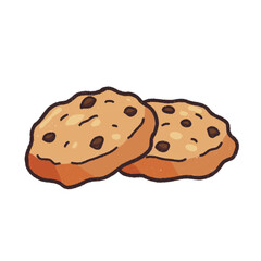 Chocolate chip cookie, chocolate cookie icon, drawing, sticker, cute cookie icon.