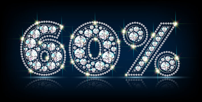sixty percent diamond realistic vector eps10