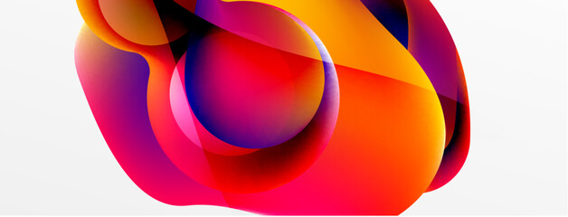 Fluid abstract background, round shapes and circle flowing design for wallpaper, banner, background or landing