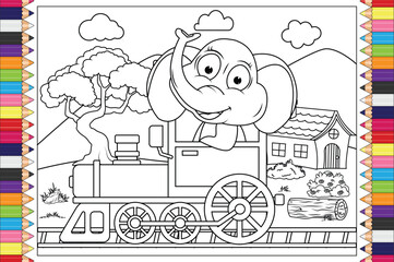 coloring animal cartoon for kids