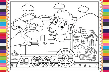 coloring animal cartoon for kids