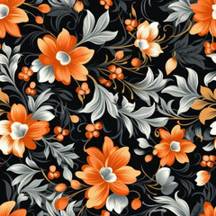 Beautiful Floral Seamless Texture Wallpaper Generative AI