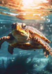 Fototapeta premium Schildkröte im Wasser